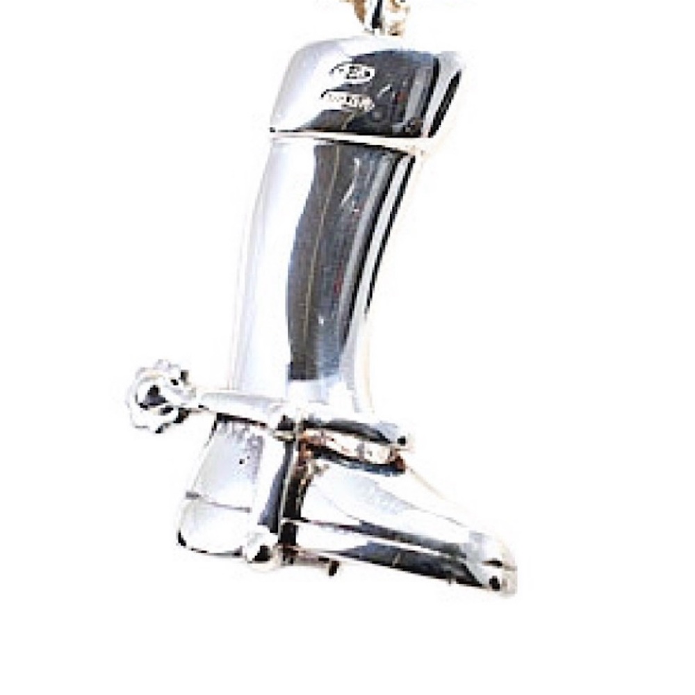 Authentic Gucci Rare Sterling Silver Riding Boot Pendant Necklace - Picture 4 of 9